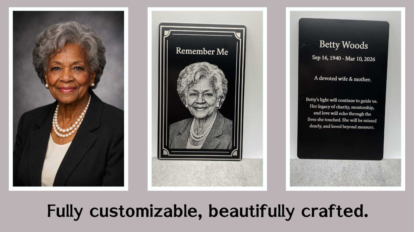Custom Metal Memorial Card
