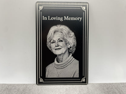 Custom Metal Memorial Card