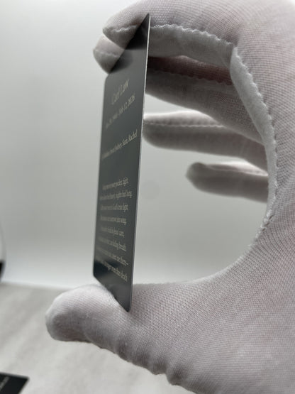 Custom Metal Memorial Card