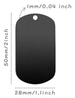 Black Aluminum Dog Tag