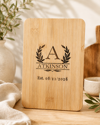 Keepsake Monogram Charcuterie Board (6x9)